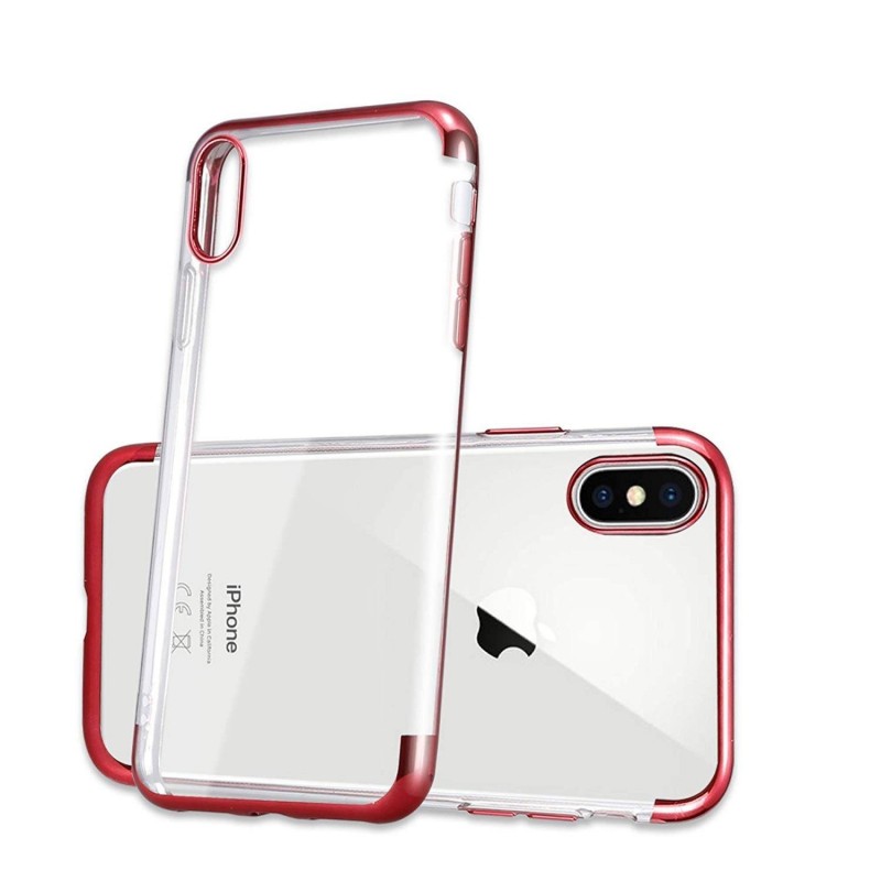 coque iphone xr rouge transparente